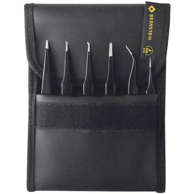 Bernstein Tools for Electronics 5-060 SMD tweezers set 6-piece Extra pointy, Sickle-shape, extra pointy, Flat, round, Pointed, Flat, wide, Flat, curved