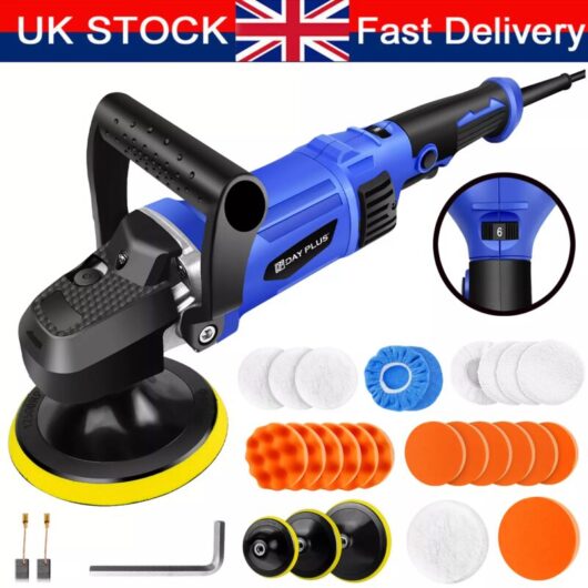 Dayplus - 5000W Standard Tools Polisher Car Buffer Sander Orbital Polishing Machine Pad 6'