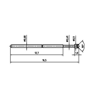 PTR Hartmann 1007-A-0.7N-AU-0.9 Precision test tip
