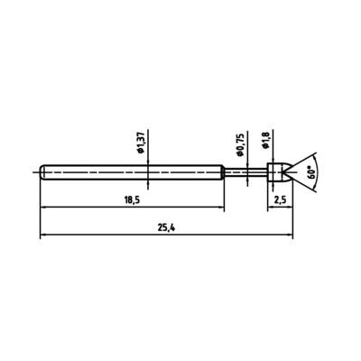 PTR Hartmann 1015-G-0.7N-AU-1.8 Precision test tip