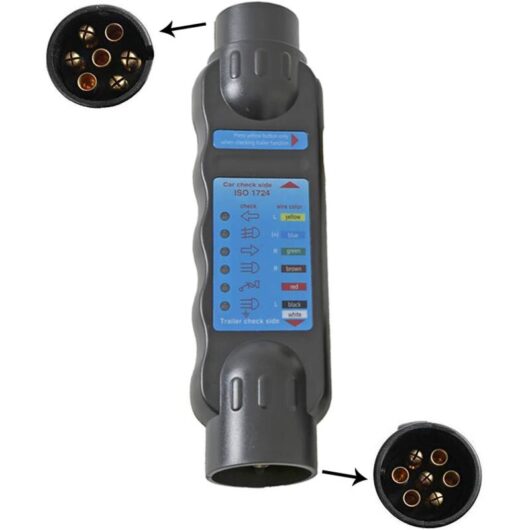 12V Trailer Socket Tester, 7 Pin Plug Tester, Trailer Socket Lights, Wiring Circuit Diagnostic Tools, Fit for Trailers, Trucks, RVs, Cars