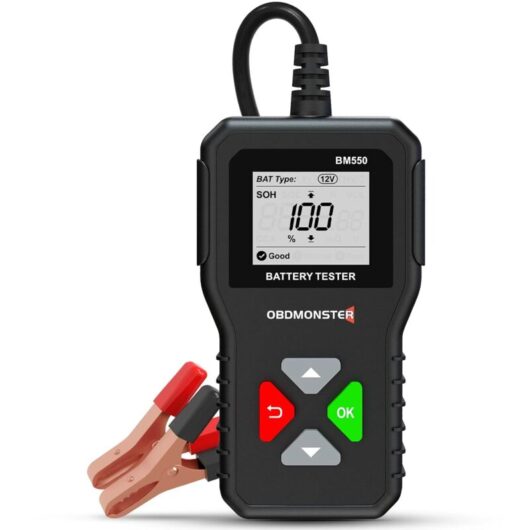 6V 12V 24V Battery Tester,100-2000 CCA 2Ah-220Ah Automotive Alternator Tester Digital Battery Analyzer for Car/Truck/Motorcycle/ATV/SUV/Boat/Yacht