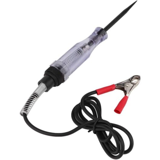 Aougo - Car Voltage Tester 6-24V dc Truck Circuit Tester Pen with Indicator Light and 95cm Cable for Home or Commercial Use