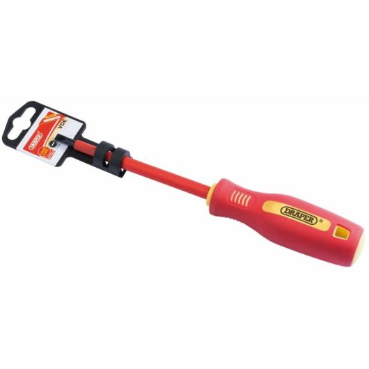 Draper 5.5mm x 125mm Fully Insulated Plain Slot Screwdriver. (Display Packed) (46518)