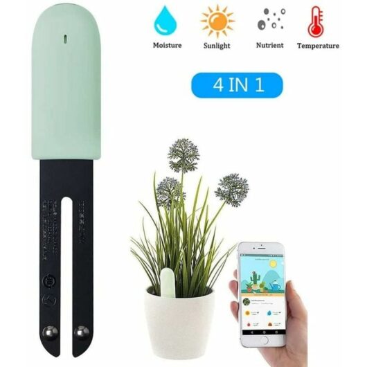 For Xiaomi Flower Care Soil Tester, Intelligent Plant Monitor Bluetooth 4 in 1 Soil Tester Automatically Monitors Humidity / Light / Fertility /