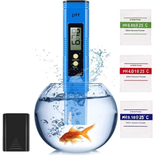 Linghhang - Digital pH Meter, 0.00-14.00 pH Tester, High Density Accurate Water Quality Test Range, Portable Water Quality Testing Instrument for