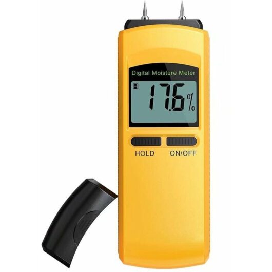 Moisture Meter Digital Moisture Meter 4 Pins Moisture Tester Damp Detector Moisture Measurement for Wood Wall Concrete Plaster Brick Fiberglass ee