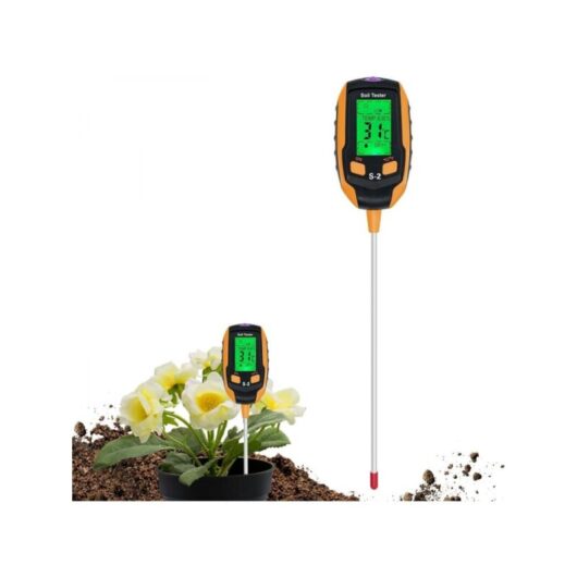 PH-mètre pour sol 4 en 1 Testeur numérique d'humidité du sol Thermomètre pour plantes Test hygromètre pour plantes en pot, jardins, pelouses