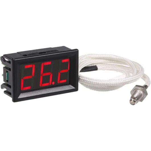 XH-B310 Industrial Digital Thermometer, 12V -30800°C K-type M6 Thermocouple Tester LED Display Thermograph