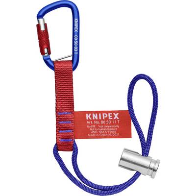 Knipex 00 50 13 T BK Knipex 00 50 13 T BK adapter loops with fixed material carabiner For tool crash protection 186 mm Lashing straps