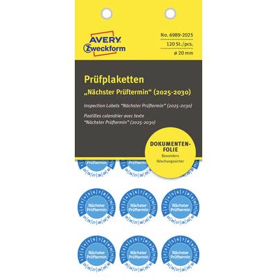 Avery-Zweckform 6989-2025 Test label Blue Self-adhesive film (Ø) 20 mm 20 mm 120 pc(s)