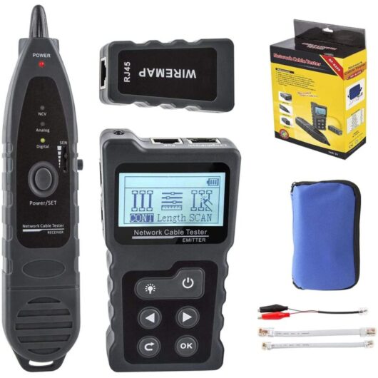 Gotrays - Advanced Cable Tester with Multi-function PoE Wire Tracker, Network Cable Tester for Toner, Tool Kit with Bag Audio Probe for lan CAT5 CAT6