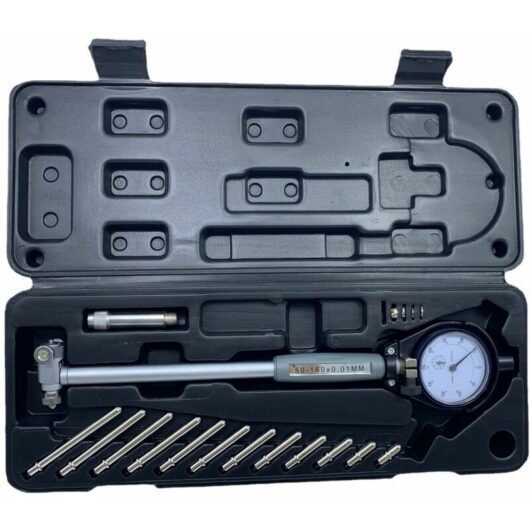 Gotrays - Bore Gauge,Bore Gauge Indicator,Diameter 50-160Mm 0.01Mm Diameter Indicators Meter Precision Engine Cylinder Measuring Test Set Tool,1 Set,