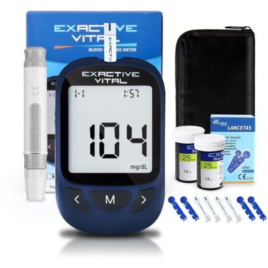 Ikodm - Blood Glucose Meter Kit (mg/dl), Blood Glucose Meter Kit with 50 Blood Glucose Test Strips and 50 Lancets