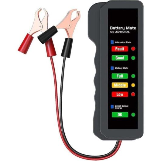 Jalleria 1 Piece 12V Car Battery Tester, Automotive Alternator Tester, Battery Checker, Analyzer for Checking Alternator and Battery Charging System,