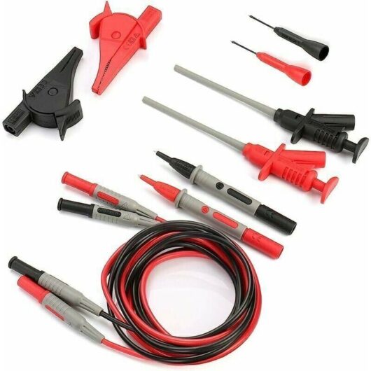 Mumu - Multimeter Probes, 10 in 1 Test Lead Set, 10pcs Automotive Electronic Meter Test Lead Set, Multimeter Probe Set and Current Clamps with