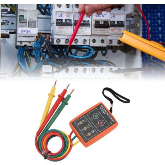 SM852B Three Phase Rotation Tester Portable Digital Wide Range Three Phase Rotation Meter for AC 60600V Electricity Testing MUMU