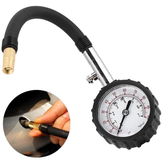 Tinor - Tire Pressure Tester Car Tire Pressure Gauge Monitoring Tire Pressure Gauge with Flexible Air Hose for Car, Bicycle and Motorcycle,