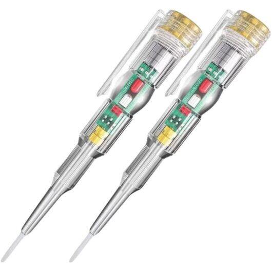 Tinor - Voltage Testers, 2pcs Voltage Tester Pen 24-250V High Sensitivity Non-Contact Screwdriver Voltage Detector Electric Pen with Indicator Light