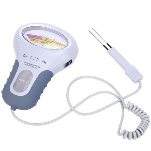Tinor - Water Quality Tester, PC-102B Electric Swimming Pool Tester CL2 Chlorine and ph Tester Swimming Pool Spa Water Quality Analyzer with Probe ph
