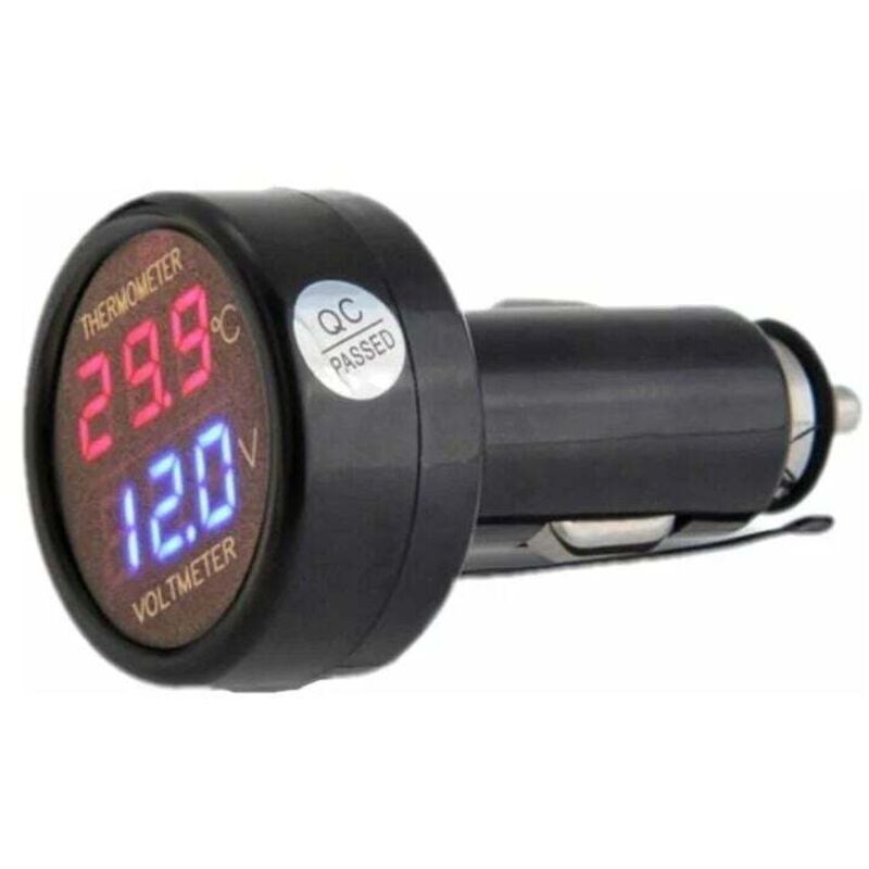 Ymyny - 2-in-1 Voltmeter and Thermometer, Digital Car Battery Voltage Meter, Temperature Gauge, dc 12V 24V Monitoring Tester - rw Automotive &