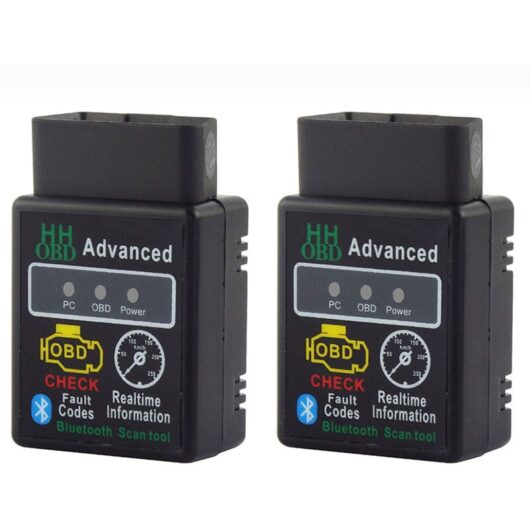 Automotive Trouble Detector 2 Pack - Reads and Clears Trouble Codes in 3 Minutes Mini Bluetooth Car Fault Detector HH ELM327 OBDII2 Version 2.1