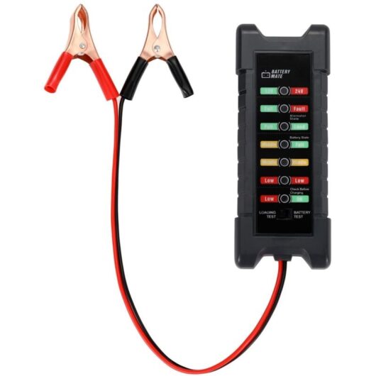 CCYKXA 1 Piece 12V 24V Car Battery Tester,Automotive Alternator Tester,Battery Checker,Analyzer for Checking Alternator and Battery Charging System