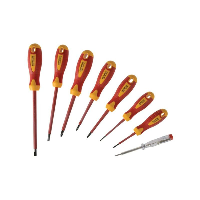 Faithfull - vde Soft Grip Screwdriver Set (Case), 8 Piece FAISDVDESET8