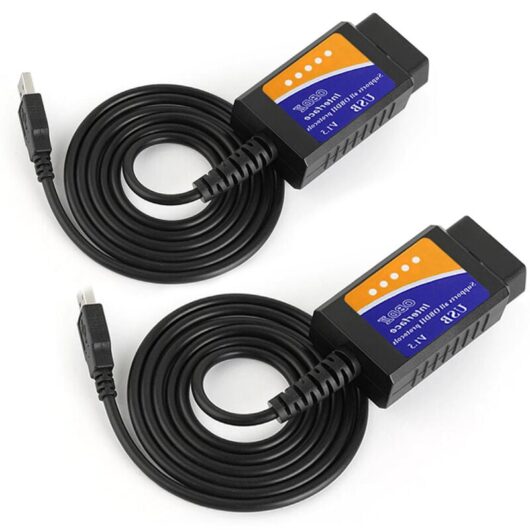 Pack, Car Fault Detector - Reads and Clears Fault Codes in 3 Minutes ELM327 USB V1.5 OBD2 Scanner with Manual CD OBDII Diagnostic Box for All Vehicles