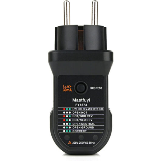 Socket Tester, Advanced RCD Electrical Socket Tester Automatic Neutral Direct Earth Wire Circuit Polarity Detector Electric Leakage Tester Socket