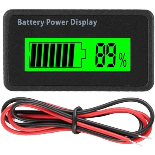 Tinor - 12-48V Universal Battery Capacity Indicator Battery Power Display Tester Voltmeter(Green)