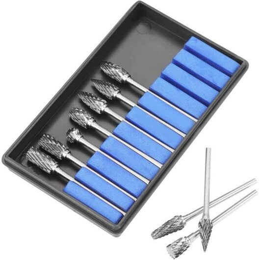 Tinor - Rotary File, Double Cut Rotary Burr, 10Pcs Tungsten Steel Carbide Burrs Rotary Files Carving Tool Set for Metalworking 36mm