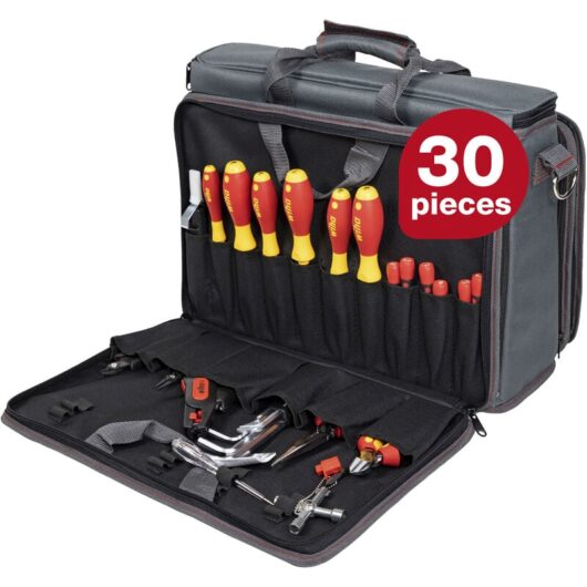 Wiha - service technician tool set 30 pcs. incl. bag i tool set for electricians i vde (43879)