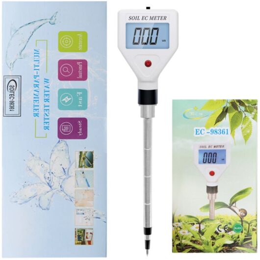 21×5×5cm)Soil Tester, Soil ec Tester Portable Soil Detector Potted Plant Tester Soil Test Soil Direct Conductivity Tester Digital ec Tester for