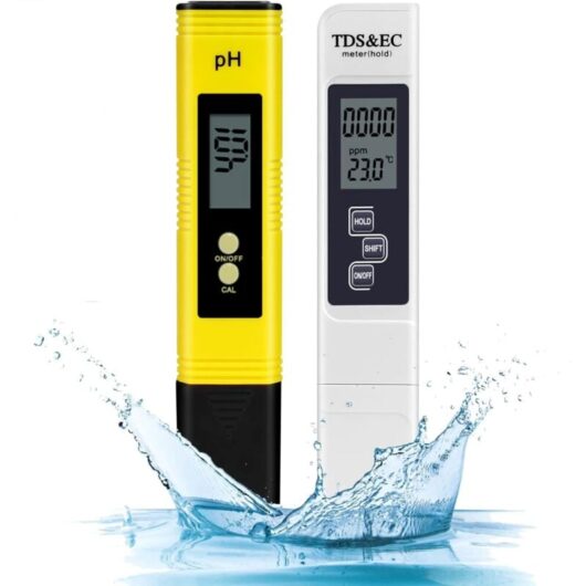 2PCS Water Quality Tester, Electronic pH Meter Tester, TDS&EC Temperature Meter, 4 in 1 Water Quality Tester with LCD Display, High Accuracy