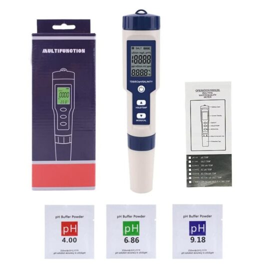 Automatic Calibration Waterproof Level: TP67 High Precision Portable Multifunctional Salinity/Temperature/TDS/EC/PH Five-in-One Test Pen ph Water