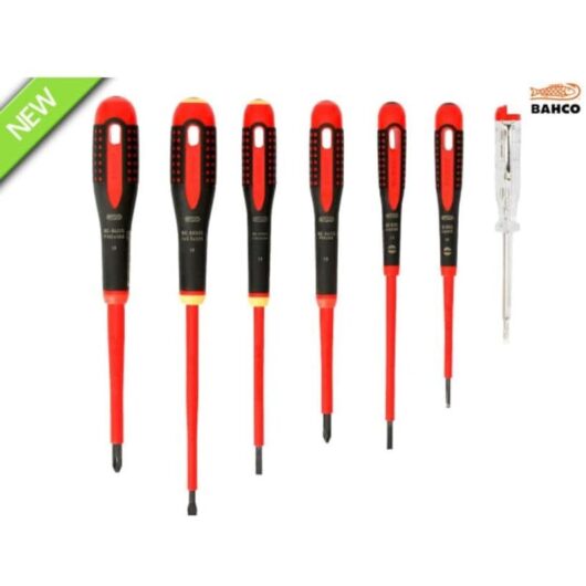 Bahco - ergo vde Insulated Screwdriver Set 7 Piece Mixed Set BE-9887S
