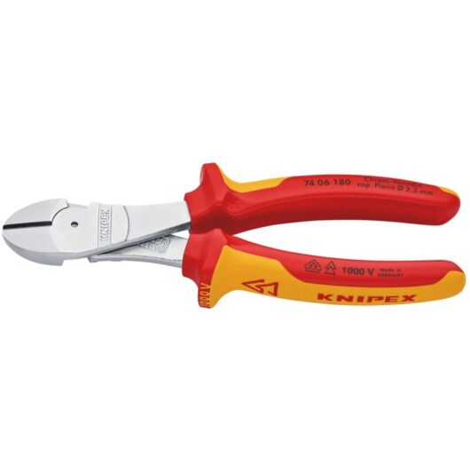 Draper HD HI-Leverage VDE Insulated Diagonal Cutters, 180mm, Model VDE180, Part Number 26784