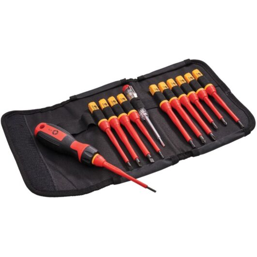 Faithfull - FAISDVDES13W Interchangeable vde Screwdriver Set 13 Piece in Wallet