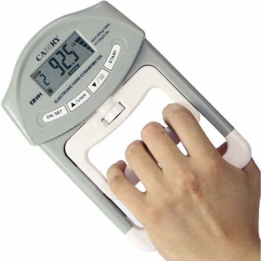 Gotrays - Electronic Hand Dynamometer 90 kg / 200 lbs Grip Capacity Adjustable Professional Electronic Hand Grip Dynamometer