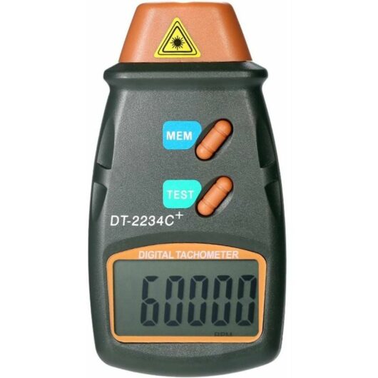 Tachymètre Numérique de Poche de Laser Tachymètre Sans Contact Gamme 2.5RPM-99.999RPM Affichage à Cristaux Liquides Avec 3pcs Bande Réfléchissante