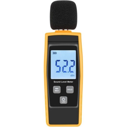 V·RESOURCING 30130 dB Manual Sound Level Tester Noise Meter Decibel with Backlit Digital LCD Display for Indoor/Outdoor Use [Max/Min/Hand Function]