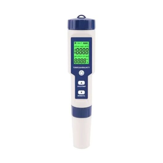 Ymyny - Pool Salinity Tester, 5-in-1 Digital Seawater Salinity Tester, IP67 Waterproof Test Kit