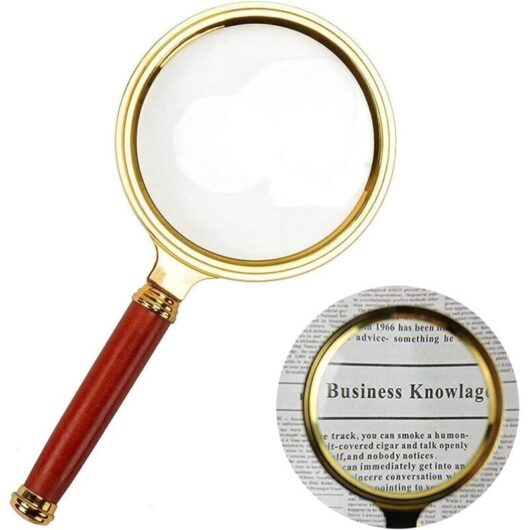 10x Reading Magnifier - 80 mm Diameter - Reading Magnifier for Seniors - Metal Magnifier for Reading Books, Newspapers, Maps, Insects, Crosswords,