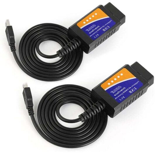 2-Pack Car Fault Detector - Reads and Clears Error Codes in 3 Minutes ELM327 USB V1.5 OBD2 Scanner with CD Manual OBDII Diagnostic Kit for All
