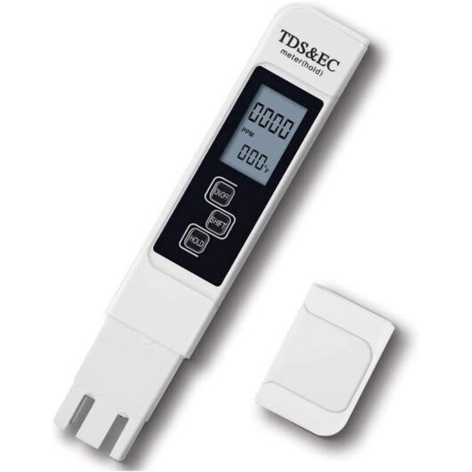 3-in-1 TDS Tester pH Tester Swimming Pool Water Quality Test Conductivity Meter with LCD Display High Accuracy and Automatic Calibration Function
