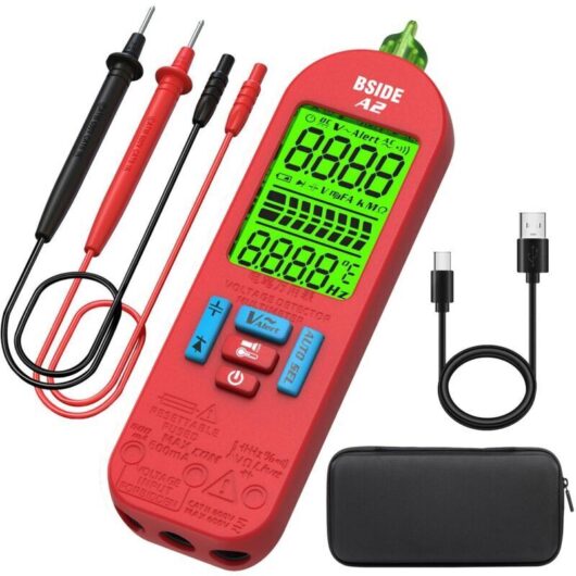 BSIDE A2 Smart Digital Multimeter Mini Automatic Current Tester A1 Upgraded with Large Screen VFC NCV Voltage Capacitance Diode Resistance Frequency