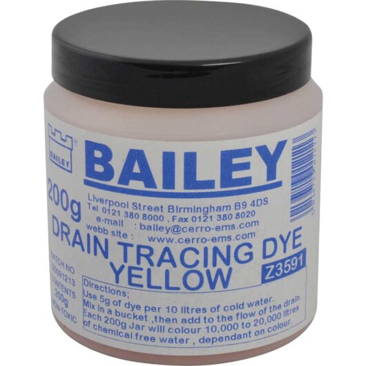 Bailey Drain Tracing Dye Yellow 200g