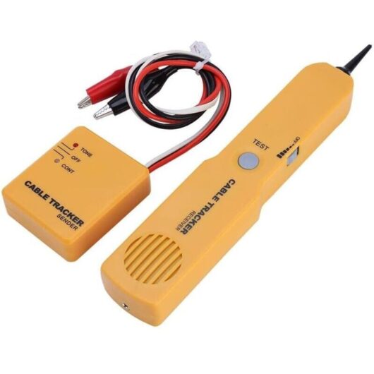 Cable detector, network electrical cable tester, tone generator and probe set, RJ11 circuit tracer, tone-activated circuit breaker detector, line