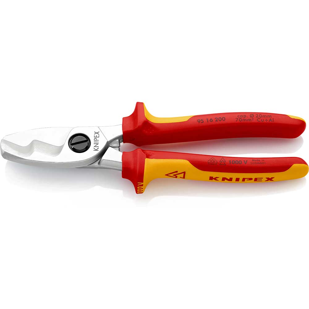 Knipex 95 16 VDE Insulated Twin Cutting Edge Cable Shears 200mm